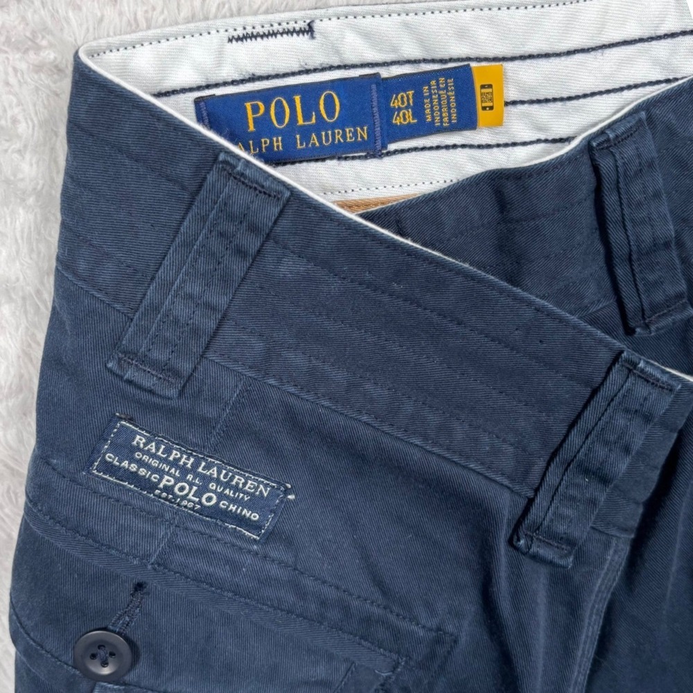 Polo Ralph Lauren Cargo Shorts Mens 40 Navy Blue Classic Chino Utility Preppy